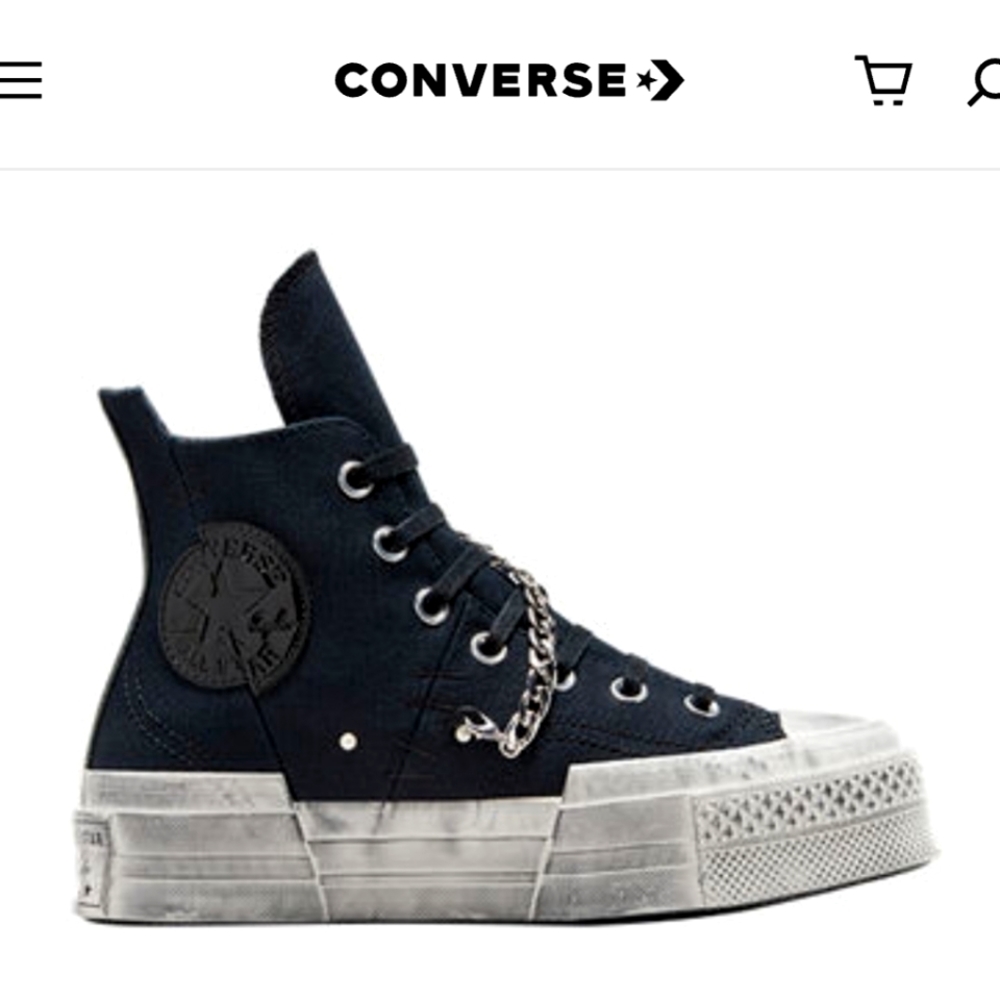 NIB Converse Chuck 70 Plus Hi Canvas 'Punk' A07678C Black/Egret/Black Sze 7.5
